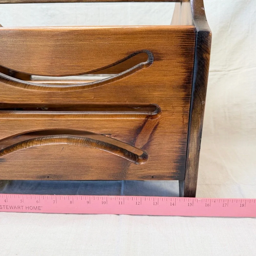 Vintage Wooden Magazine Rack Record Holder Mid Century Vinyl Storage Stand